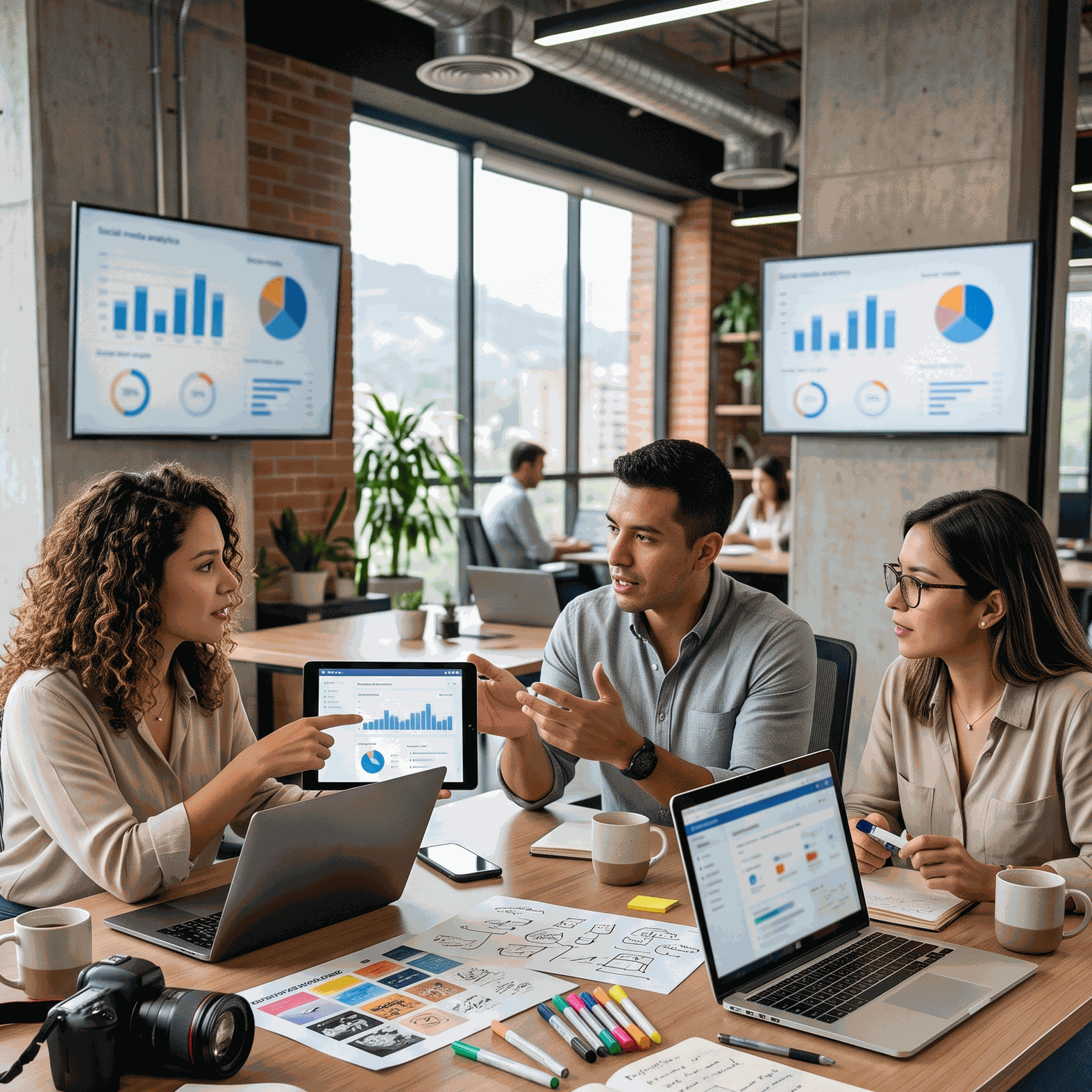 Diplomado en entornos virtuales de Alitic con profesionales evaluando tableros de control y datos digitales